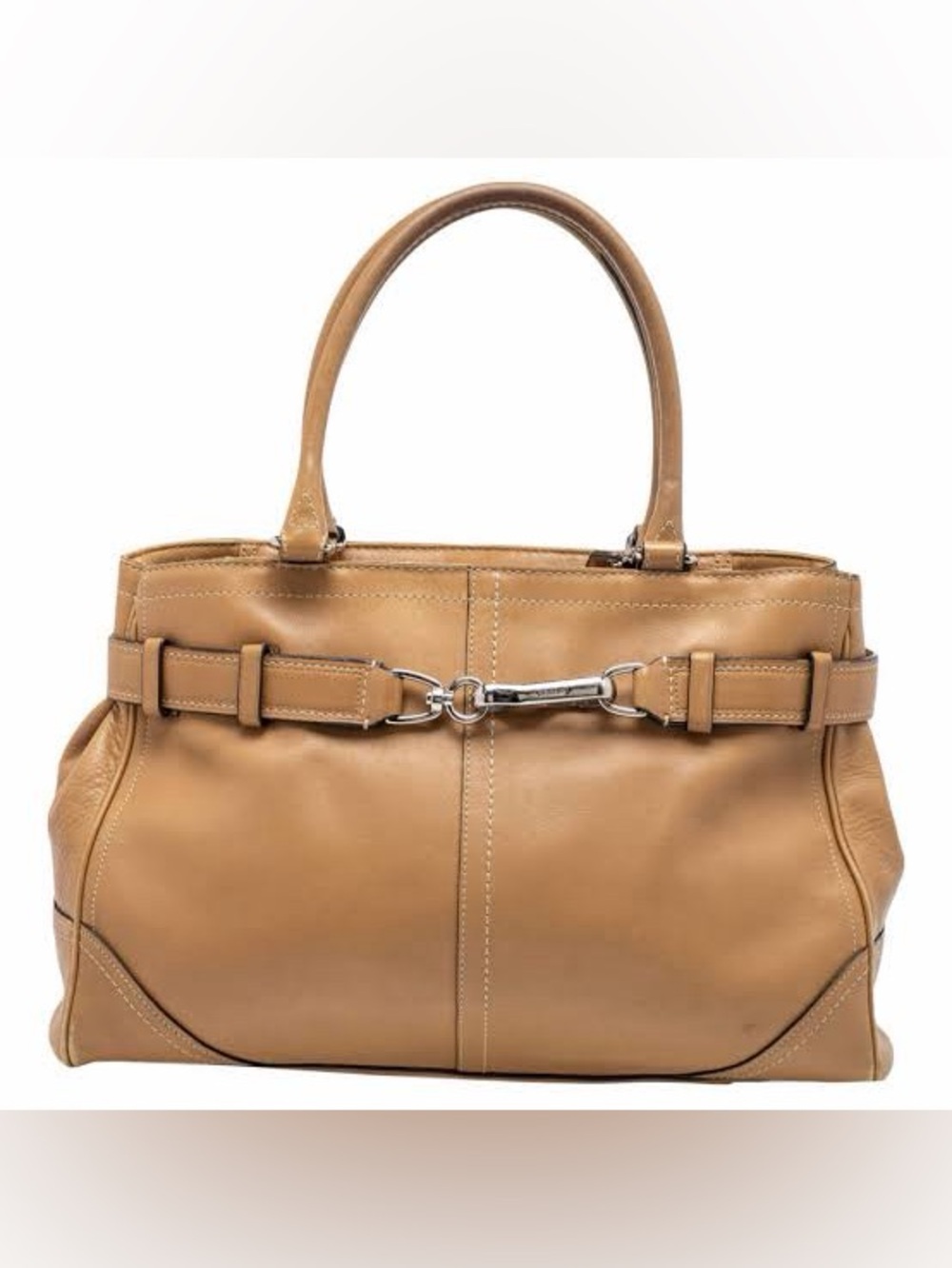 Vintage Coach Hamptons Leather Carryall Satchel Tan Brown
